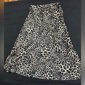 DKNY animal print midi skirt